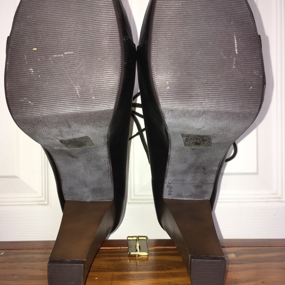 Platform Heel Lace Up Vegan Leather Ankle Booties Speed limit 98 Black/Brown - Picture 11 of 12